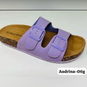 Wild Diva Lavender Double Strap Sandals Size 6